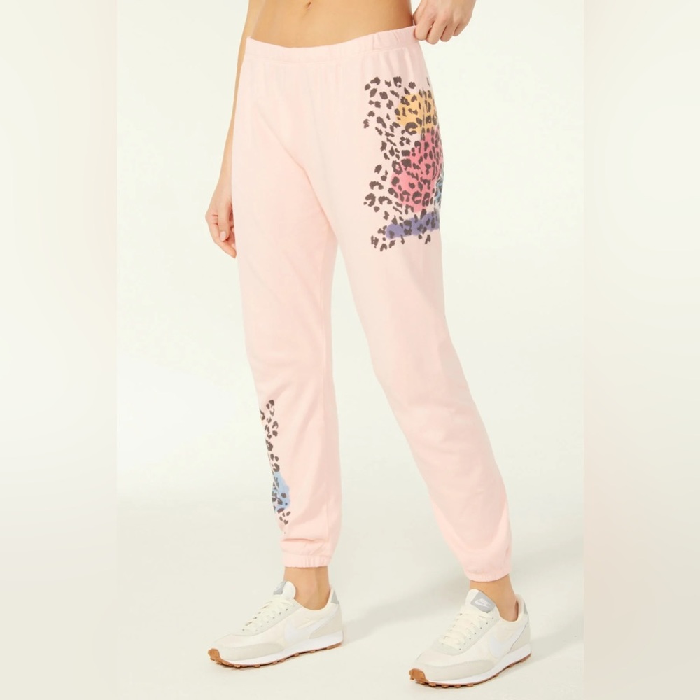 WILDFOX || Airbrush Leopard Sweatpants in Crystal Rose - SZ XS 💗NWT💗